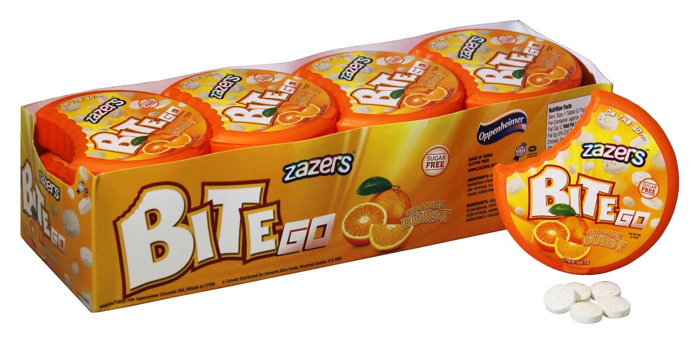 Zazers BiteGo Sugar Free Orange Flav