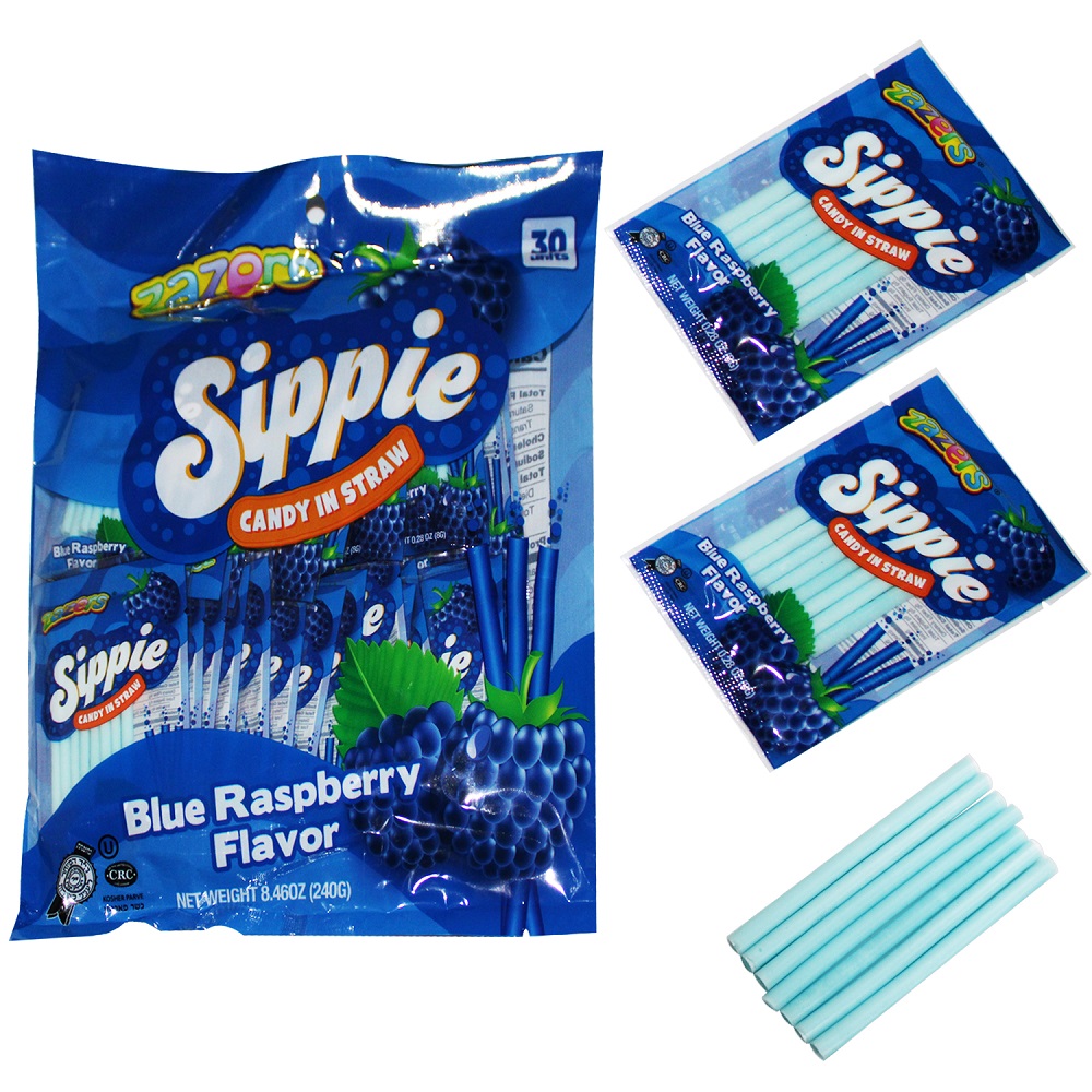 Zazers Sippie Candy Powder Blue Raspberry Flv- Oppenheimer