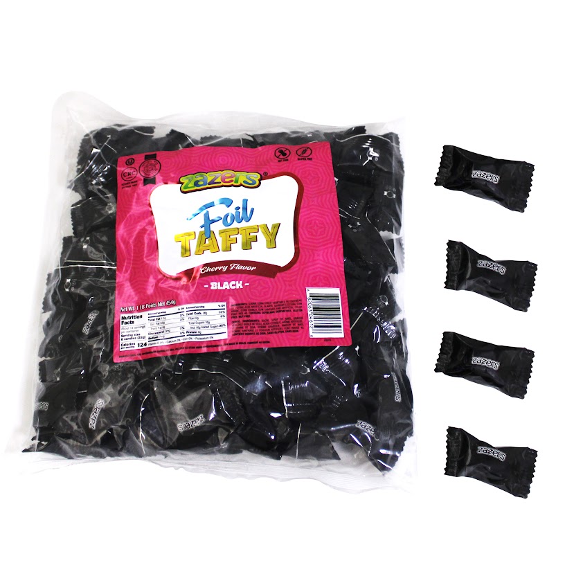 Zazers Foil Taffy (Black) Sour Cherry Flv