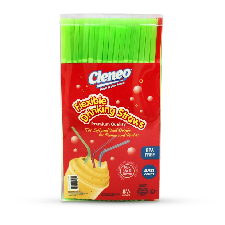 “Cleneo”  Flexible Drinking Straws (450)