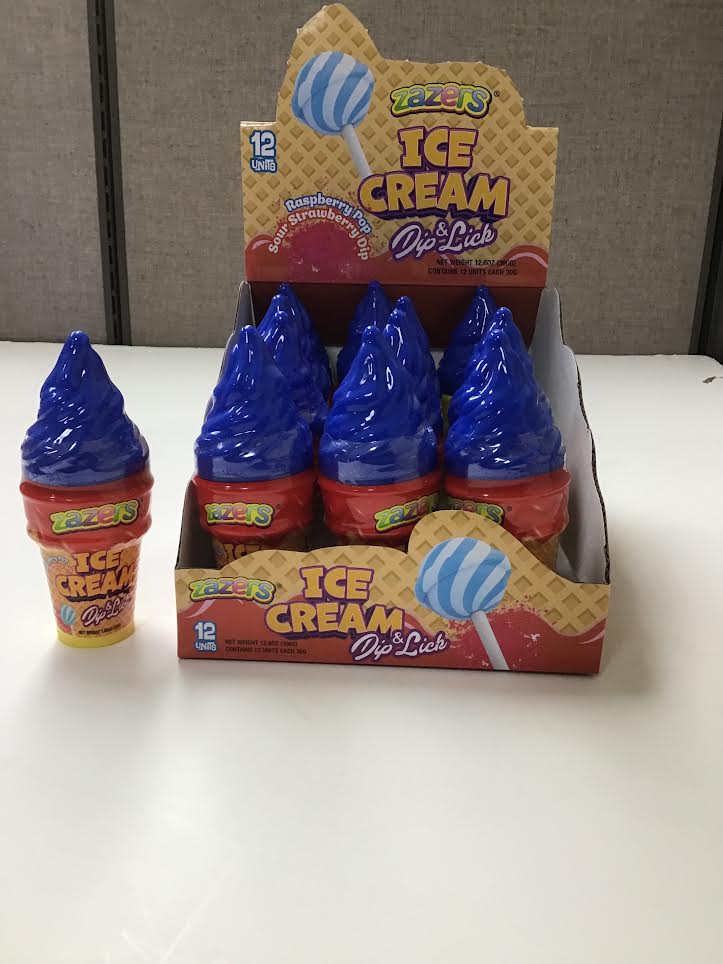 Ice Cream Dip & Lick Raspb Pop Sour Straw  Flv