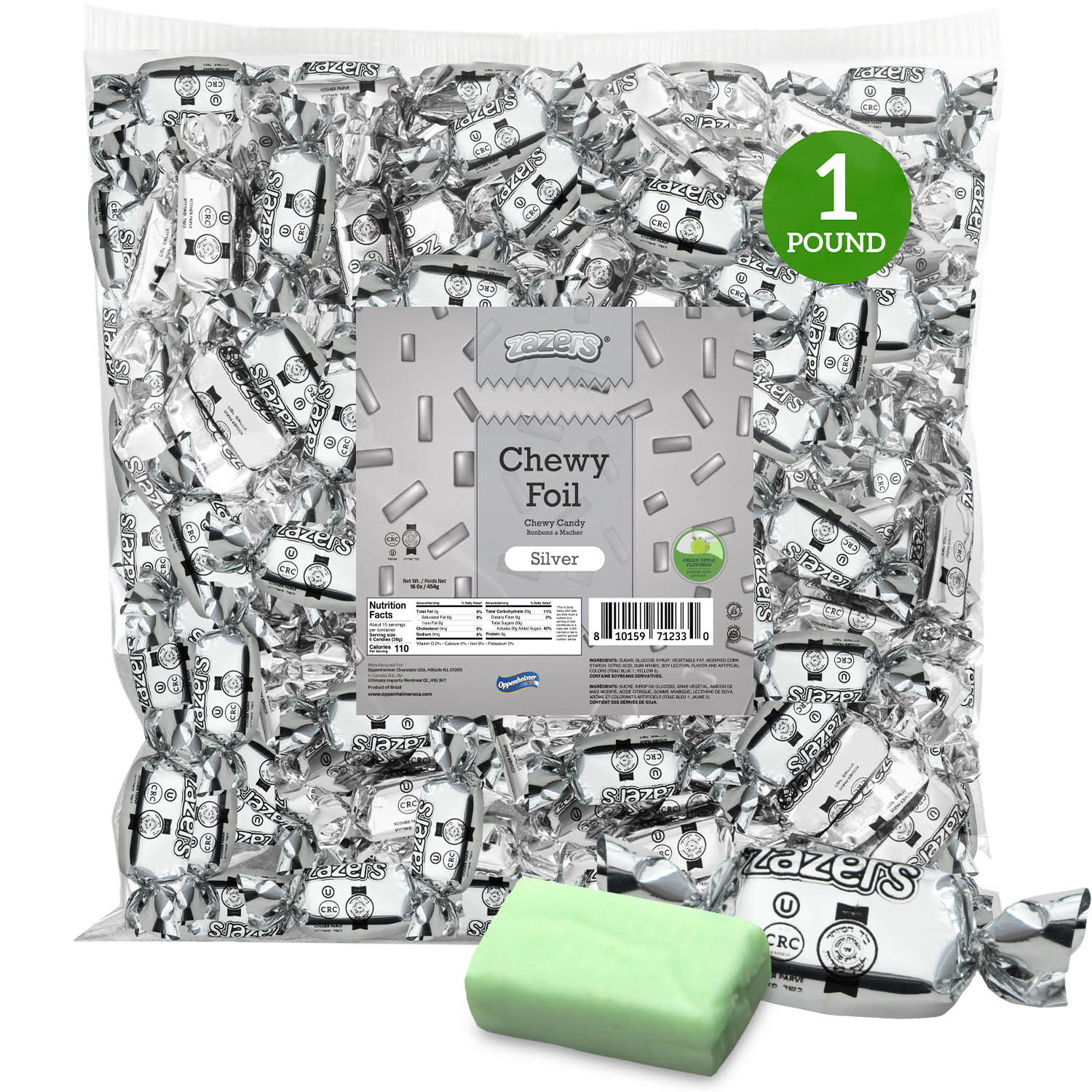 Zazers Foil Taffy (Silver) Pineapple Flv