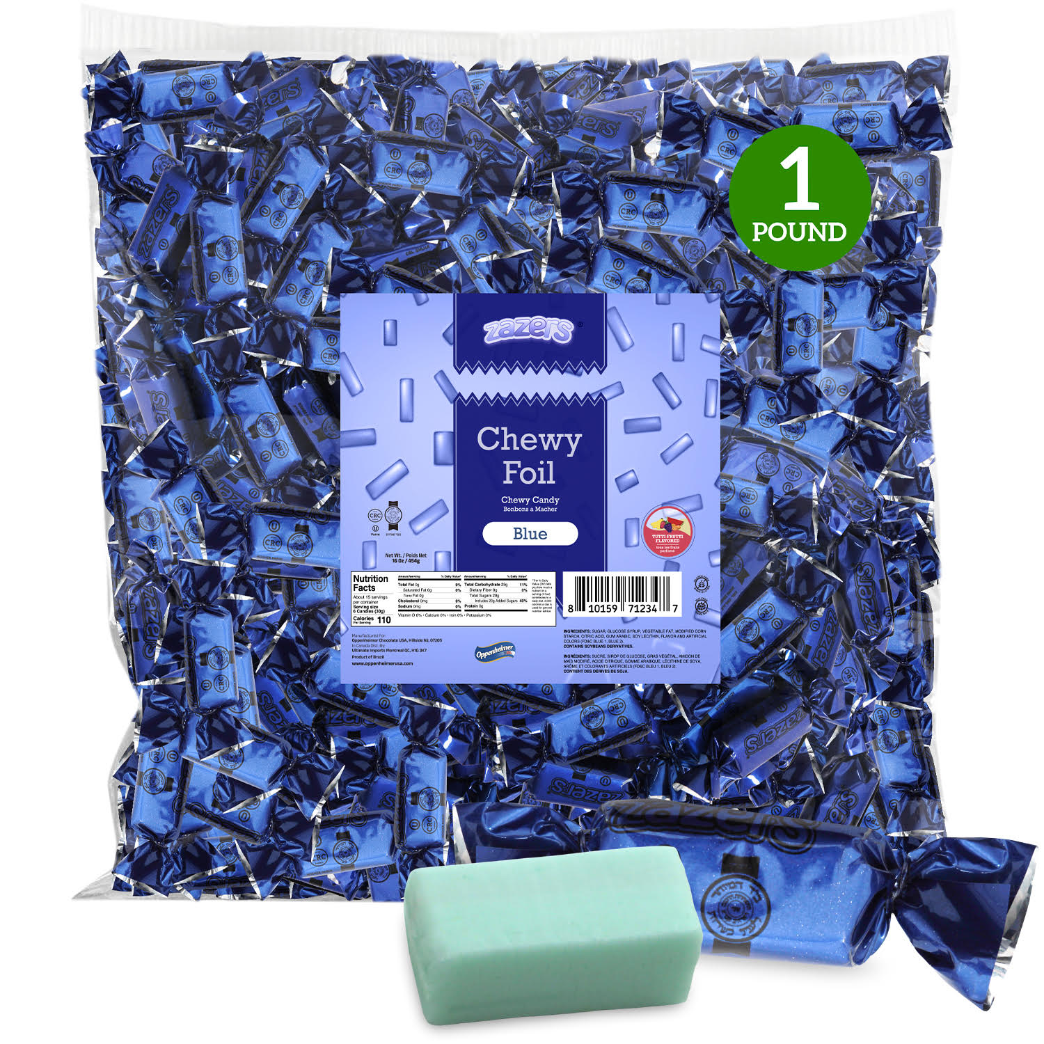 Zazers Foil Taffy (Blue) Tutti Fruiti Flv