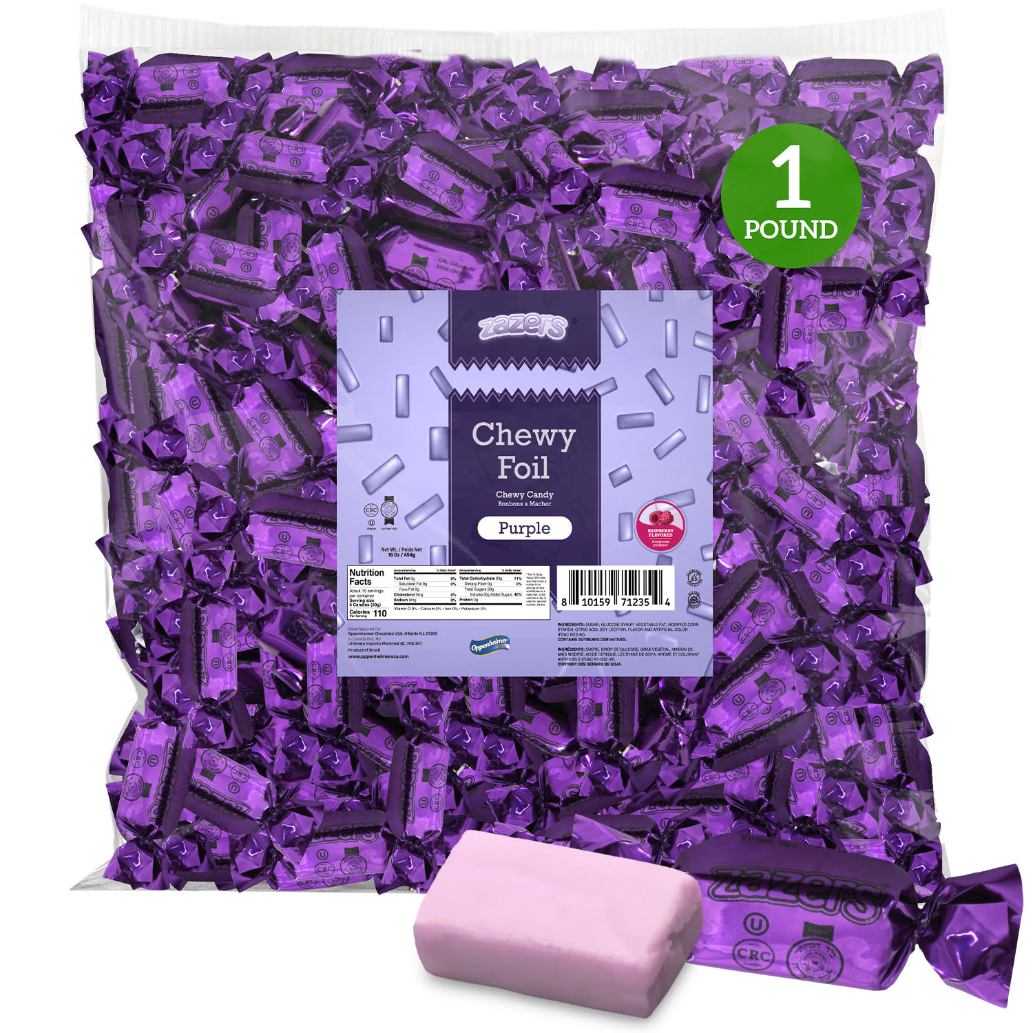 Zazers Foil Taffy (Purple) Raspberry Flv