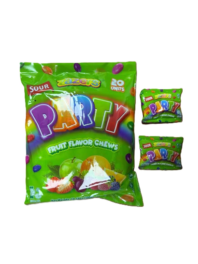 Party Fruit Flavor Chews “Sour “(20 Pack)