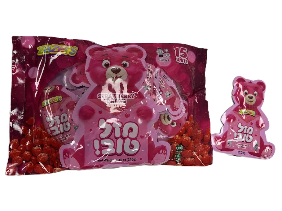 Mazel Tov Bear Shape Strawberry Flv
