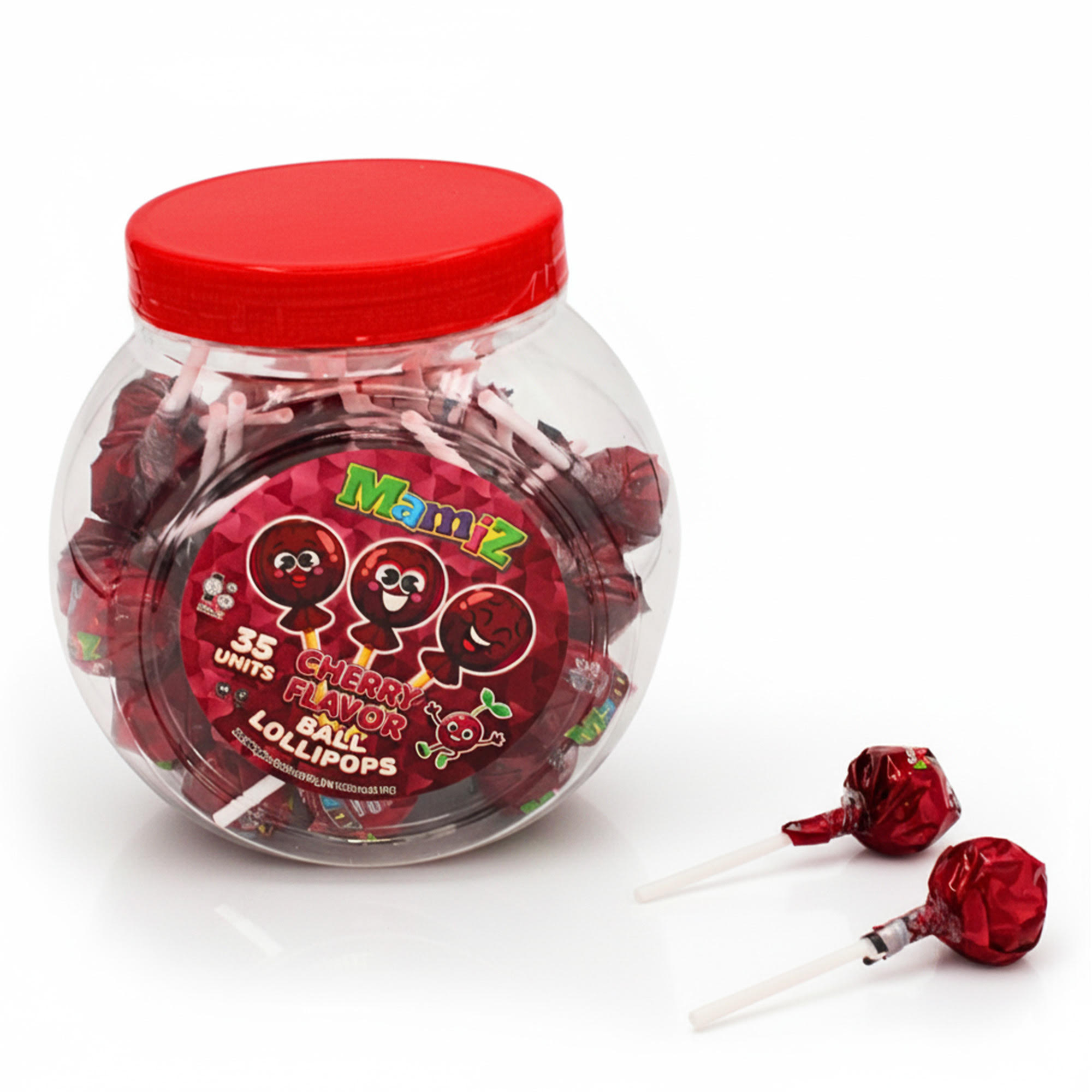 Mamiz Ball Lollipops Cherry JAR