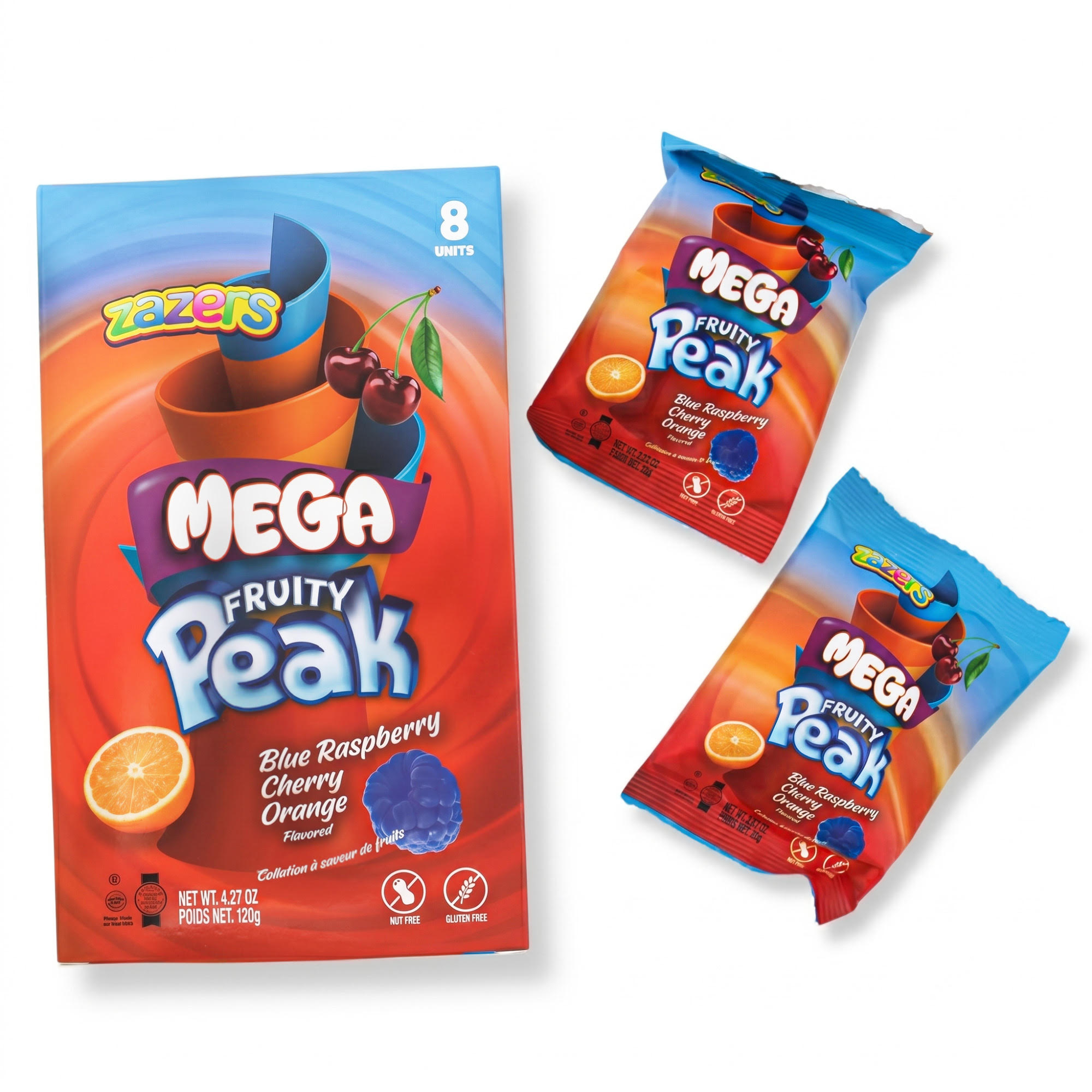 Mega Fruity Blue Raspberry/cherry/orange Family Pack