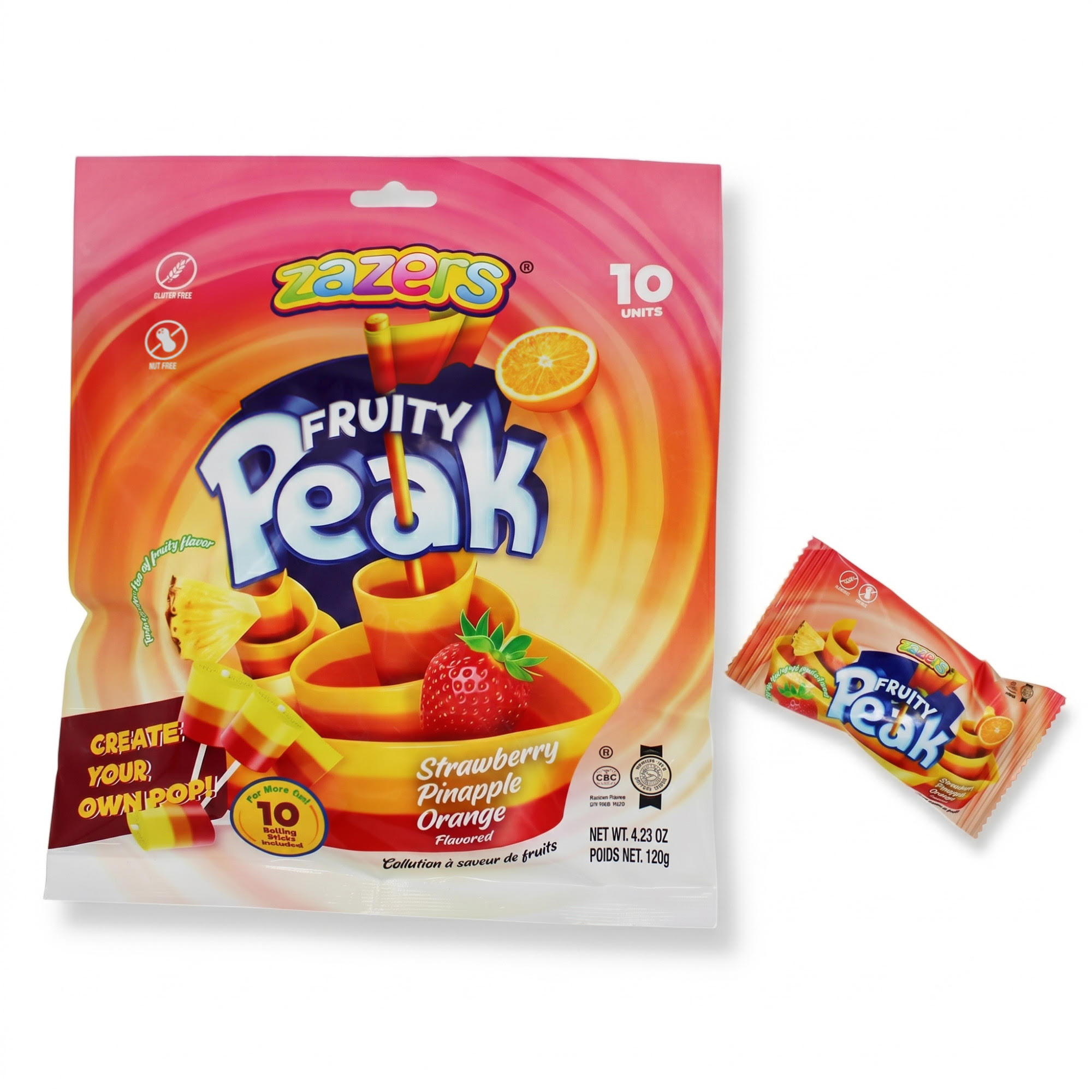 Fruity Peak Straw/Pineappel/Orang Family (10Pack)